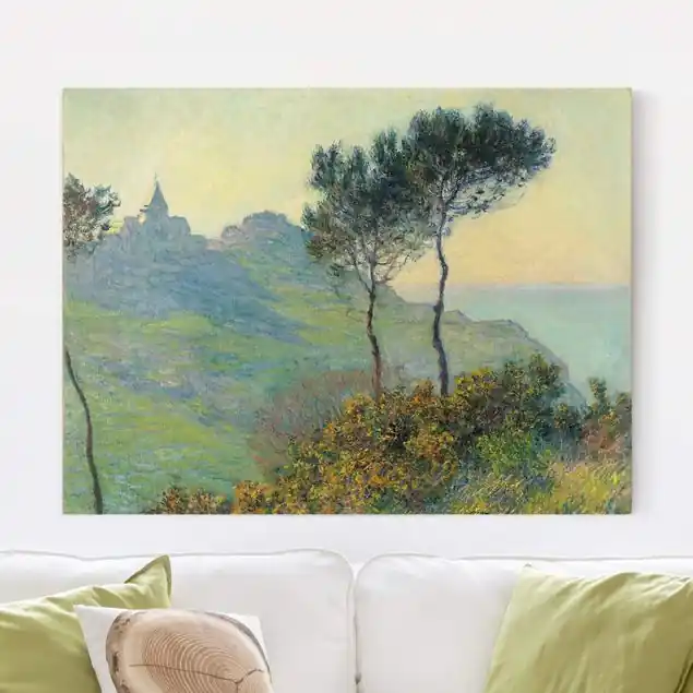 Sichere Zahlung Claude Monet - Varengeville Abendsonne Leinwandbild • hergestellt in Deutschland • langlebiges Canvas mit Holzkeilrahmen • klassische Struktur • 260 g/m²