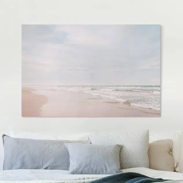 Direktkauf Strandimpressionen in Pastell II Leinwandbild • hergestellt in Deutschland • langlebiges Canvas mit Holzkeilrahmen • klassische Struktur • 260 g/m²
