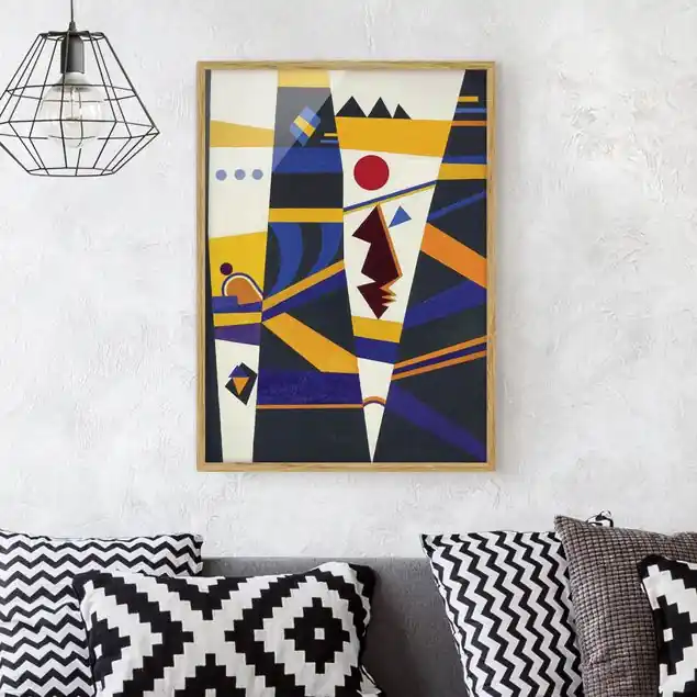 Neu Wassily Kandinsky - Bindung Bild mit Rahmen in Manufakturqualität • Eiche naturbelassen • inkl. Rahmung von Hand • Made in Germany