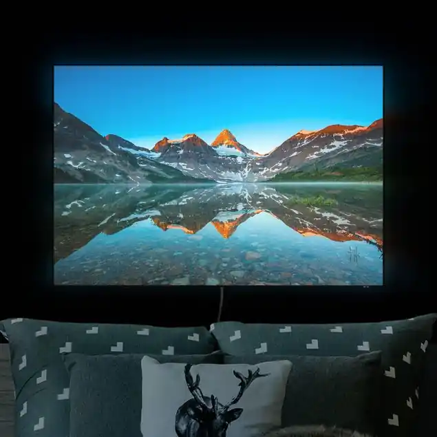 Berglandschaft am Lake Magog in Kanada LED-Wechselbild Sonderaktion