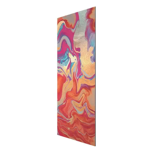 Spiel der Farben Goldenes Feuer Alu-Dibond Outdoor Bild Sonderaktion