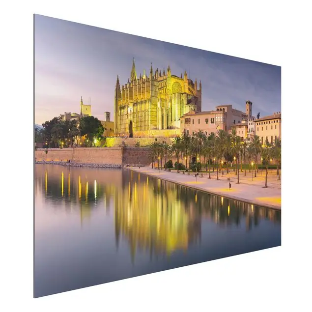 Catedral de Mallorca Wasserspiegelung Alu-Dibond Outdoor Bild Schnäppchen