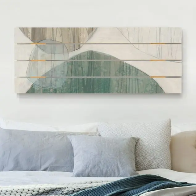 Neue Kollektion Jadesteine I Holzbild Plankenoptik - Panorama