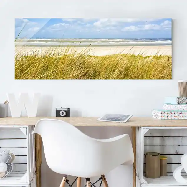 Garantierte Lieferung An der Nordseeküste Glasbild - Panorama