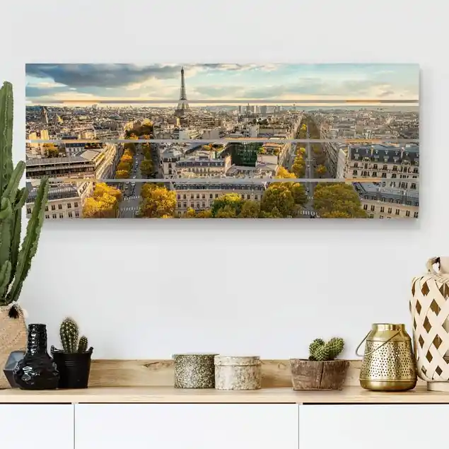 Nice day in Paris Holzbild Plankenoptik Aktuell