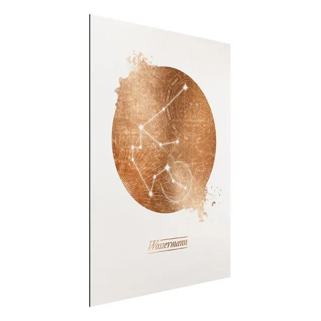 Sternzeichen Wassermann Gold Alu-Dibond Outdoor Bild Ausverkauf