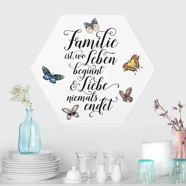 Familie ist wo Leben beginnt Hexagon-Forexbild Sonderangebot