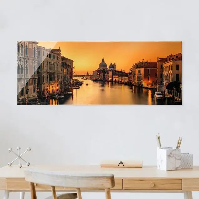 Goldenes Venedig Glasbild Highlight
