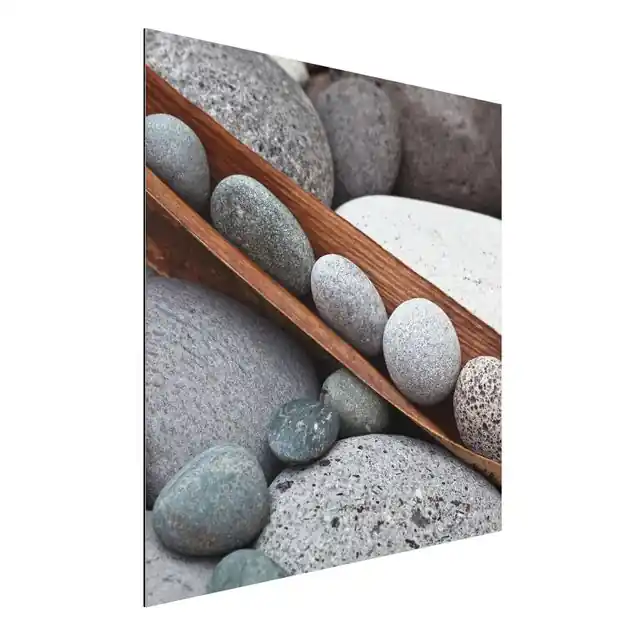 Stillleben mit grauen Steinen Alu-Dibond Outdoor Bild Top-Seller