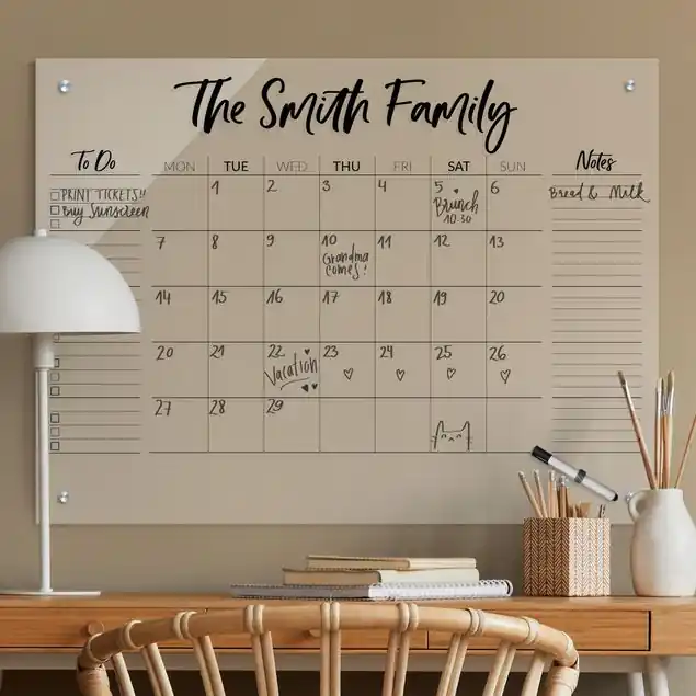 Kostenfreie Lieferung Memoboard Family Planner Wunschtext XL Familienplaner
