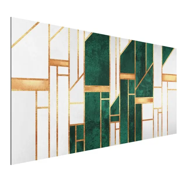 Begrenztes Angebot Emerald und Gold Geometrie Alu-Dibond Outdoor Bild