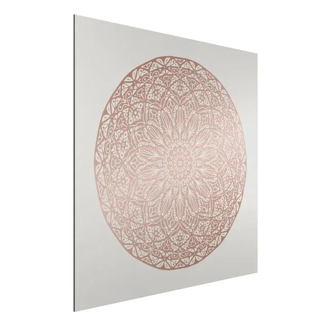 Mandala Ornament in Kupfergold Alu-Dibond Outdoor Bild Top-Angebot