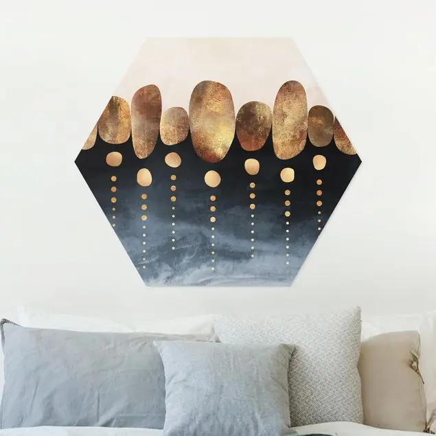 Top-Preis Abstrakte goldene Steine Hexagon-Forexbild