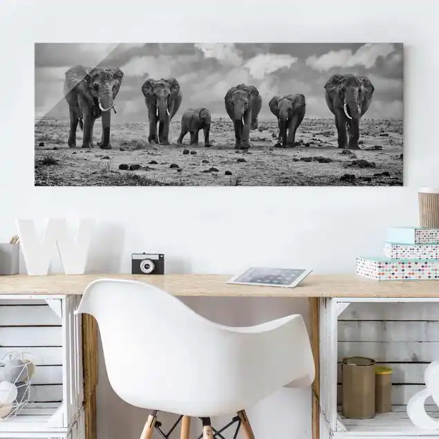 Großfamilie Glasbild - Panorama Top-Seller