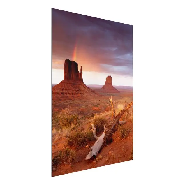 Nur Für Kurze Zeit Monument Valley bei Sonnenuntergang Alu-Dibond Outdoor Bild
