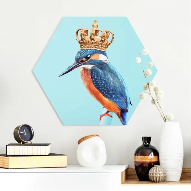 Eisvogel mit Krone Hexagon-Forexbild Mega-Angebot