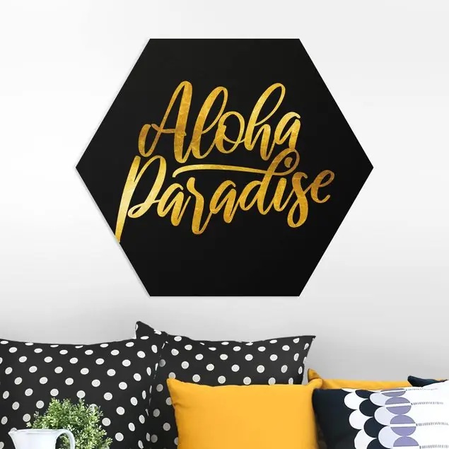 Gold - Aloha Paradise auf Schwarz Hexagon-Forexbild Aktuell