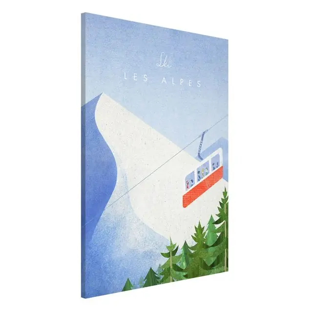 Reiseposter - Les Alpes Magnettafel Solange Der Vorrat Reicht