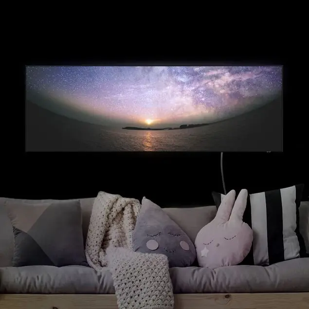 Sonne und Sternenhimmel am Meer LED-Wechselbild Finale Aktion