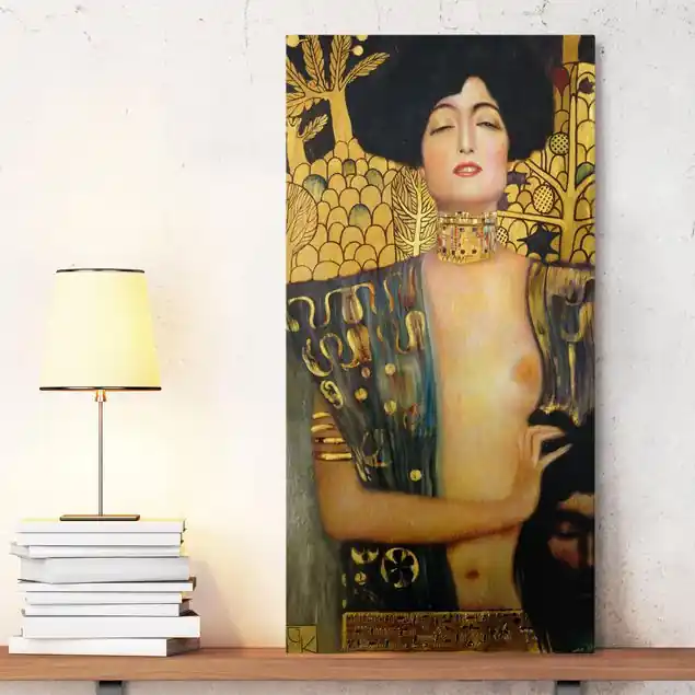 Preiswert Gustav Klimt - Judith I Leinwandbild • hergestellt in Deutschland • langlebiges Canvas mit Holzkeilrahmen • klassische Struktur • 260 g/m²