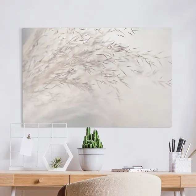 Wiesengras Close Up Leinwandbild • hergestellt in Deutschland • langlebiges Canvas mit Holzkeilrahmen • klassische Struktur • 260 g/m² Neuheit