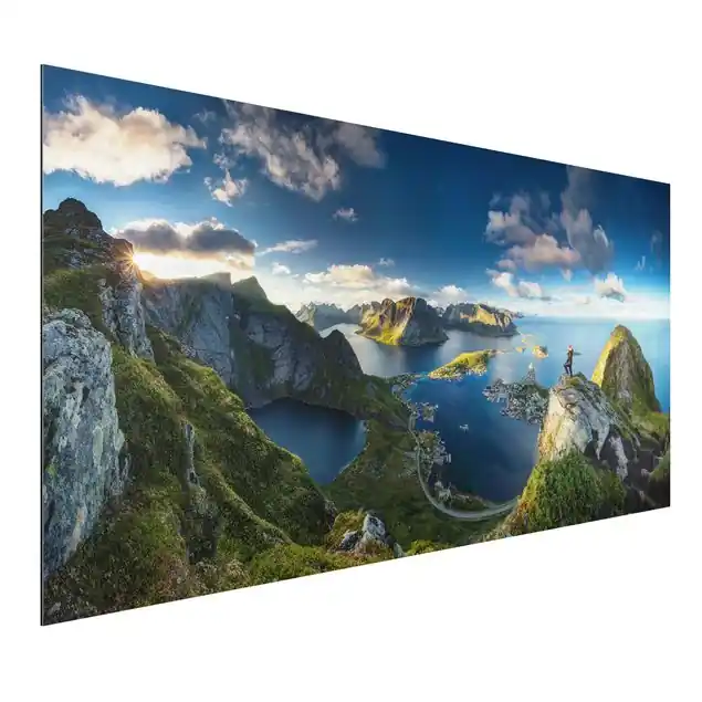 Geprüft Fjordblick in Reinebringen Alu-Dibond Outdoor Bild