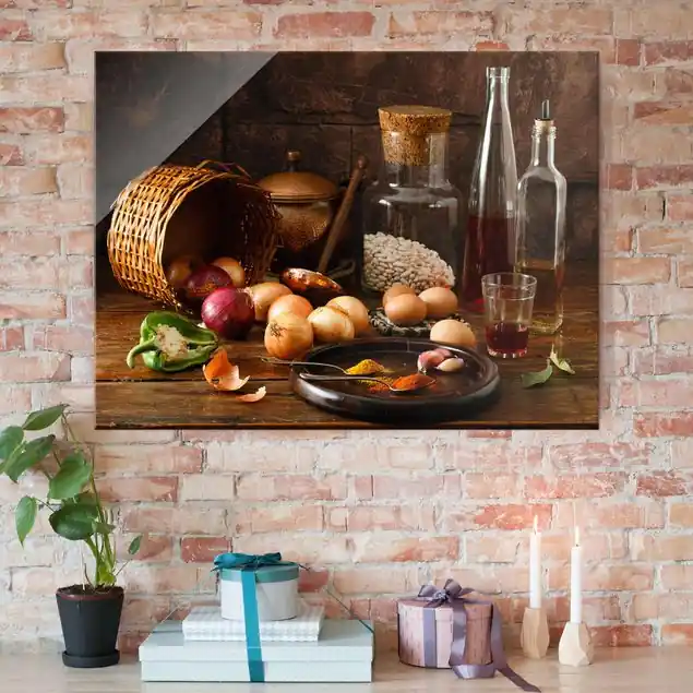 Preiswert Düfte beim Kochen Glasbild - Querformat