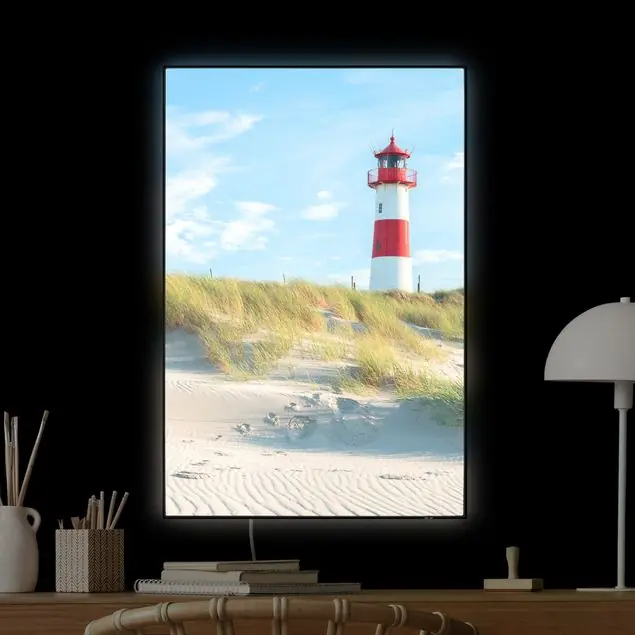Leuchtturm an der Nordsee LED-Wechselbild Top-Angebot