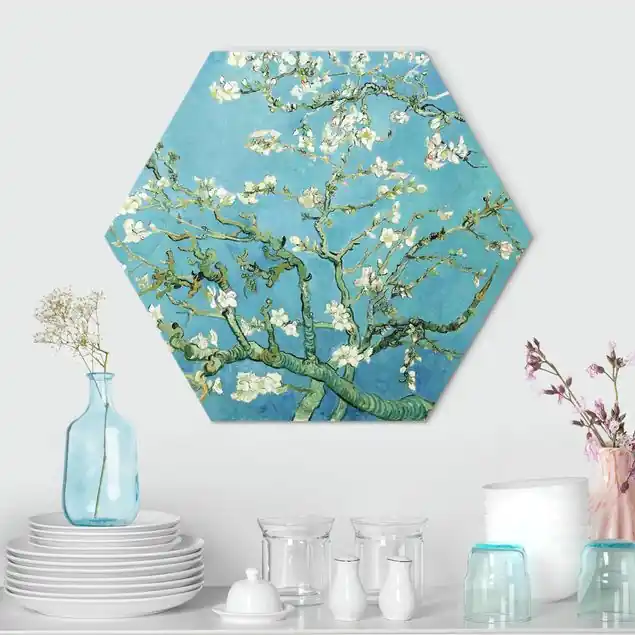 Vincent van Gogh - Mandelblüte Hexagon-Alu-Dibond Bild Aktuell