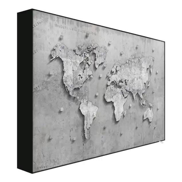 Saisonangebot Beton Weltkarte Akustik-Wechselbild