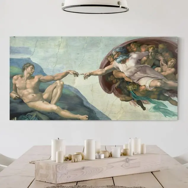 Direkt Vom Hersteller Michelangelo - Sixtinischen Kapelle Leinwandbild • hergestellt in Deutschland • langlebiges Canvas mit Holzkeilrahmen • klassische Struktur • 260 g/m²