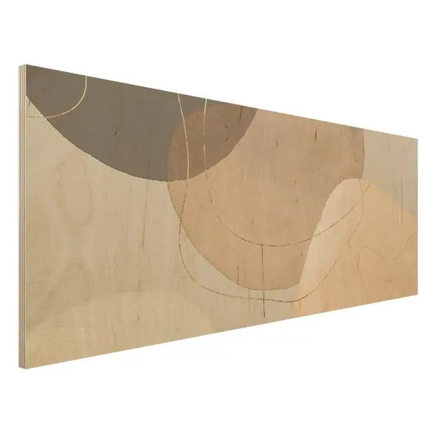 Top-Angebot Verspielte Impressionen in Beige Holzbild