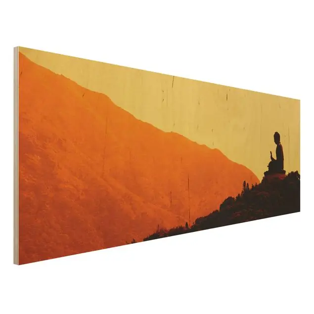 Mega-Angebot Resting Buddha Holzbild - Panorama