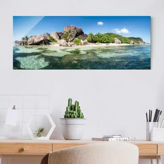 Jetzt Bestellen La Digue Glasbild
