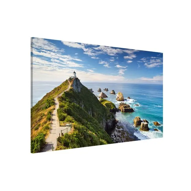 Nugget Point Leuchtturm und Meer Neuseeland Magnettafel - Querformat 3:2 Expressversand