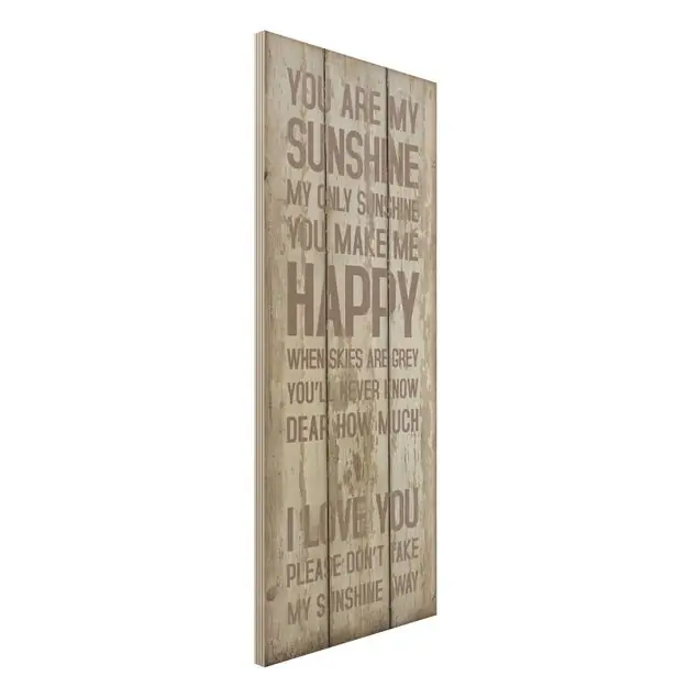 No.RS182 Sunshine Holzbild - Hochformat Schmal Bestseller