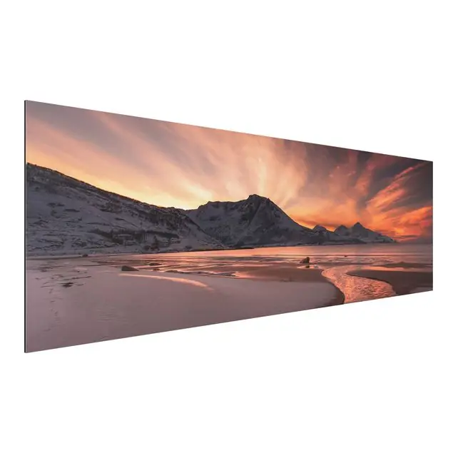 Kracherpreis Goldener Sonnenuntergang Alu-Dibond Outdoor Bild
