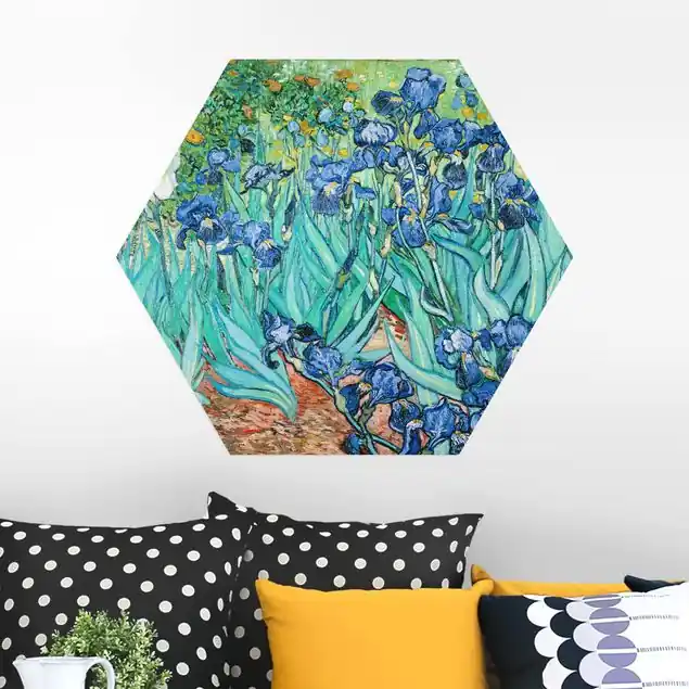 Vincent van Gogh - Iris Hexagon-Alu-Dibond Bild Preisreduziert