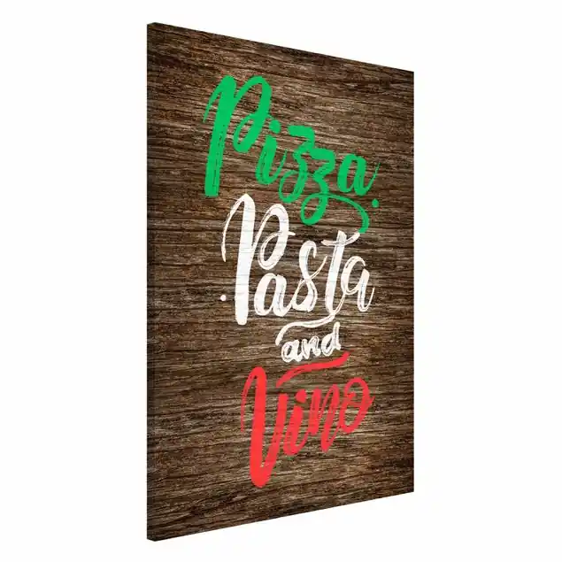 Jetzt Kaufen Pizza Pasta and Vino auf Planke Magnettafel