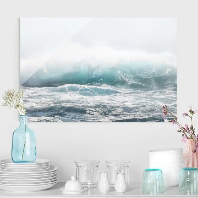 Sichere Zahlung Große Welle Hawaii Glasbild