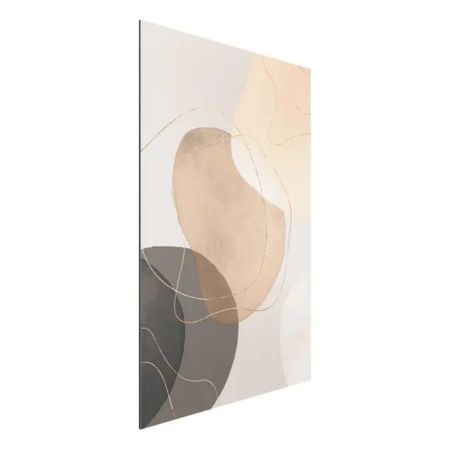 Verspielte Impressionen in Beige Alu-Dibond Outdoor Bild Echt