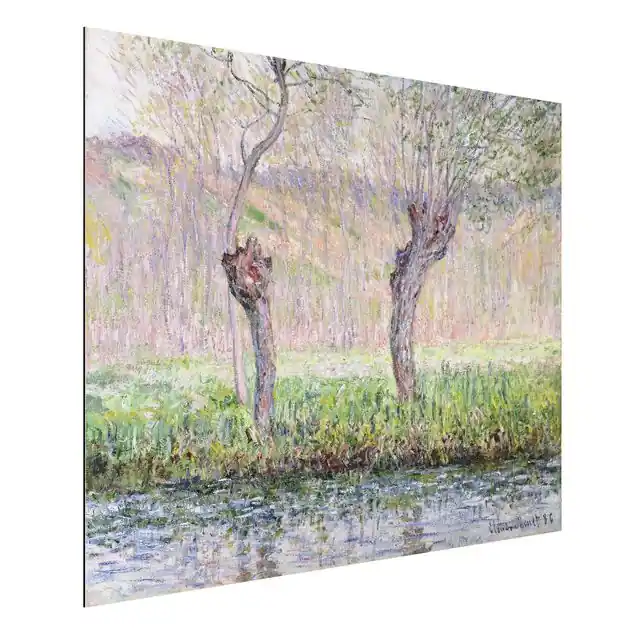 Claude Monet - Weidenbäume Frühling Alu-Dibond Outdoor Bild Bestpreis