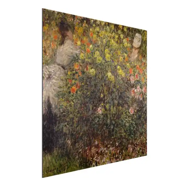 Markenware Claude Monet - Blumengarten Alu-Dibond Outdoor Bild