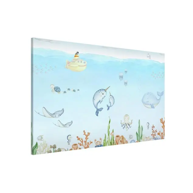 Narwalfamilie mit Freunden Magnettafel Beliebt