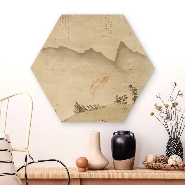 No.MW8 Japanische Stille Hexagon-Holzbild Neu Im Sortiment