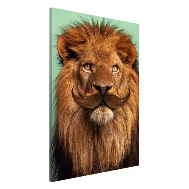 Löwe mit Bart Magnettafel - Hochformat 2:3 Gratis Versand
