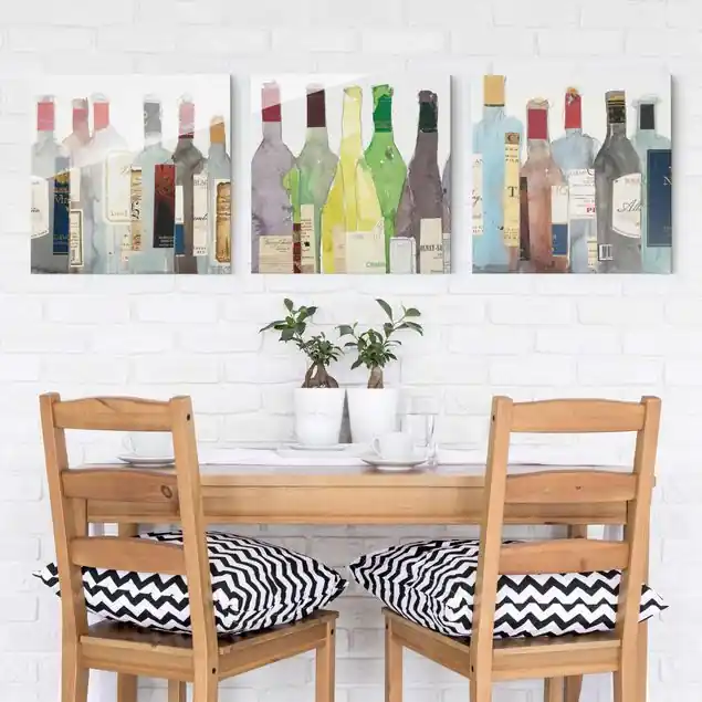 Heißes Angebot Wein & Spirituosen Set I 3-teiliges Glasbild - Quadrat