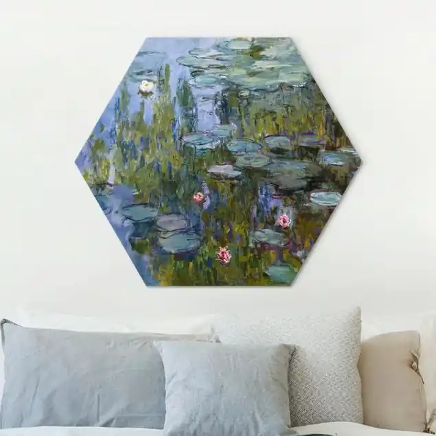 Ausverkauf Claude Monet - Seerosen (Nympheas) Hexagon-Alu-Dibond Bild