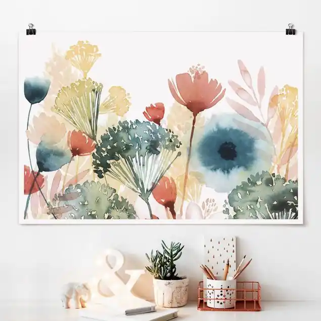 Letzte Chance Wildblumen im Sommer I Poster - Querformat