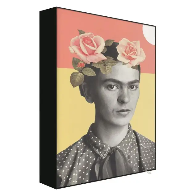 Schneller Versand Frida Kahlo - Sonnenuntergang Collage Akustik-Wechselbild